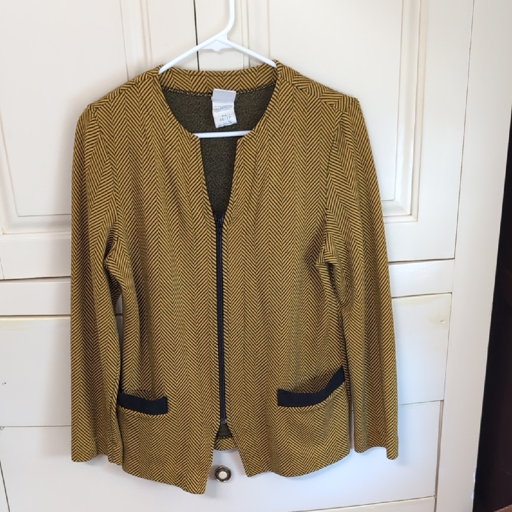 Weekenders Mustard Color Herringbone Jacket